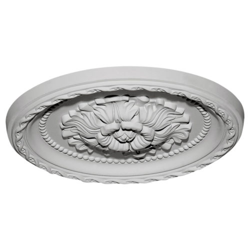 Small Pasadena medallion has a beautiful floral motif in the center, embraced in a beaded and ribbon twist rims.
