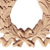 Montpelier wreath center onlay is hand crafted from premium selected hard maple, white oak and cherry. Design of this wreath onlay features carved in deep relief laurel on one side and oak leaf with acorns on the other side of the wreath. Both branches are elegantly tied with a ribbon