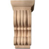 Cleveland pilaster corbels are hand-carved with fluting on the front, classic scrolling on the sides