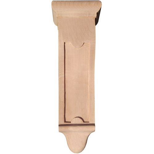 Mission concave wood corbels design features recessed paneled front