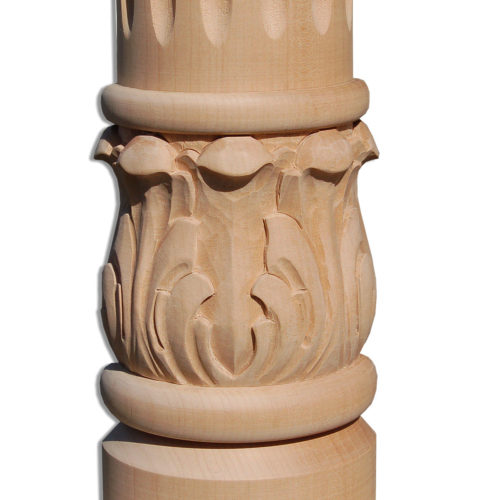 Marietta wood columns with acanthus leaf and coin motif