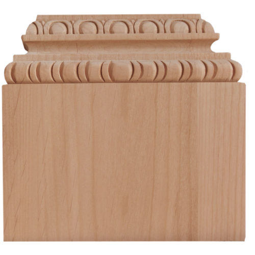 These solid wood pilaster bases are carved in a deep relief with Egg-and-Dart design