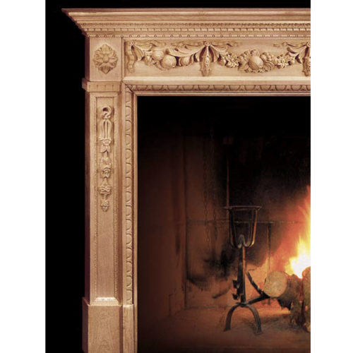 An exceptionally fine solid maple Charlotte fireplace mantels are crowned with a fascinatingly detailed mantel-shelf. Wooden fireplace mantel are hand-carved in deep relief