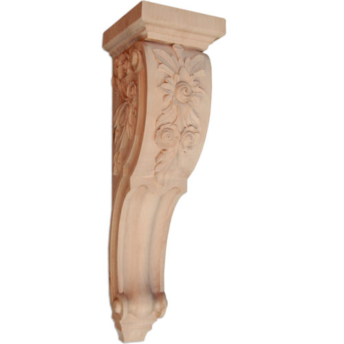 Extra large Tennessee corbels have beautiful carved in a deep with relief rose and leaves motif