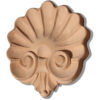Fresno carved wood shell is hand-carved from premium selected white hardwood. Wood carving features carved in deep relief shell design with elegant scrolls
