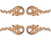 Malibu carved wood scrolls is hand crafted from premium selected white hardwood. Wood carvings feature carved in deep relief flowers with elegant leaf scrolls