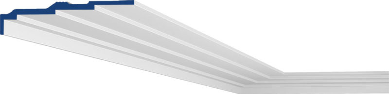 Art Deco style New York crown molding. Visually striking stepped design of the crown molding is true to Art Deco style. This Art Deco crown molding is versatile in its duality