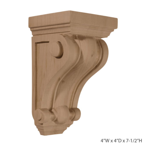 Traditional wood corbel is carved from the highest quality of wood.