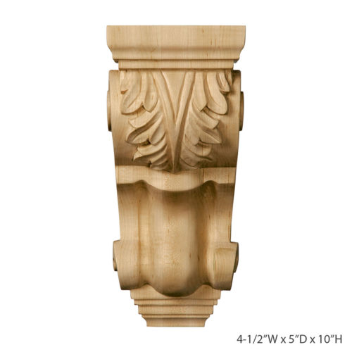 Acanthus With Scroll Corbel is carved from the highest quality of wood.